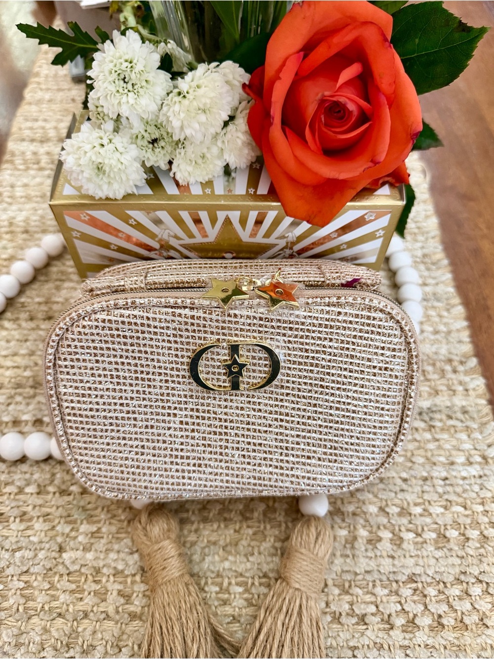 Dior Gold Le Rituel Beaute' Holiday Makeup bag-NEW in Box